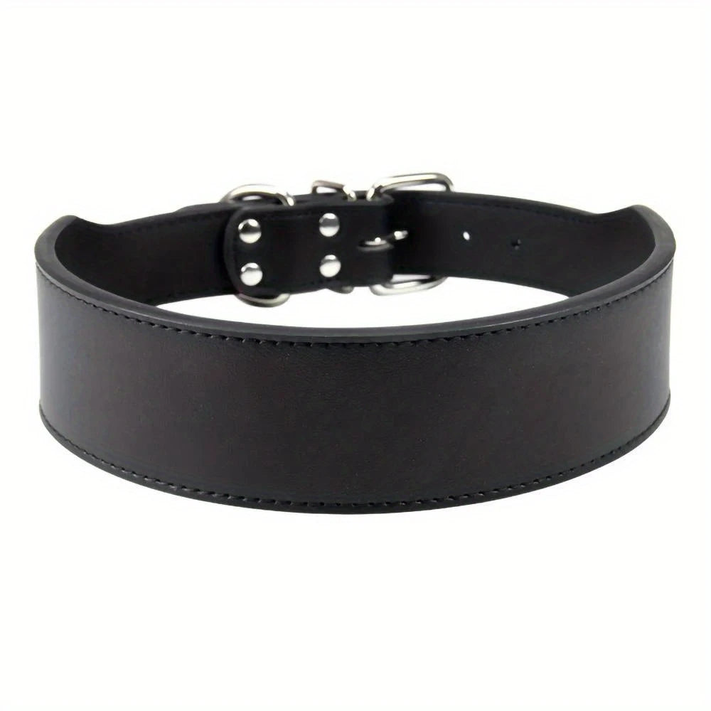 PAXX PU Leather Dog Collar 5cm Wide