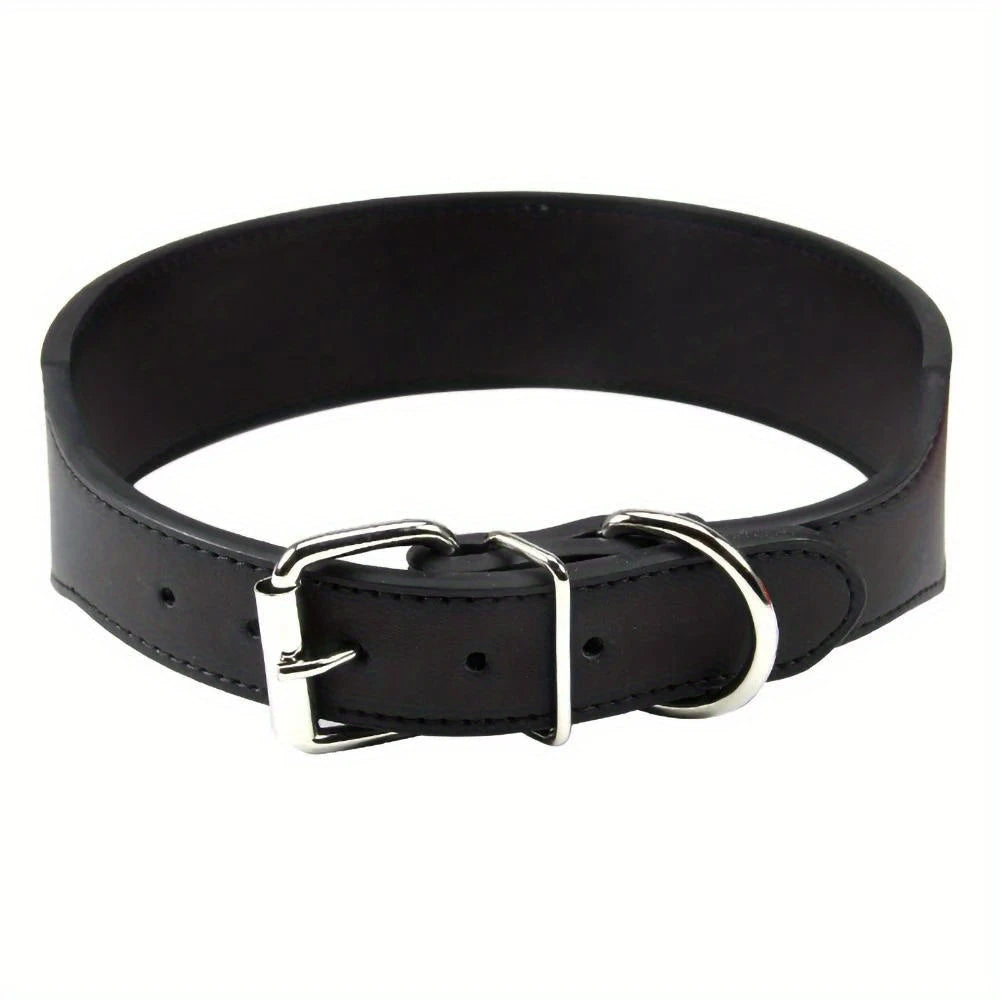 PAXX PU Leather Dog Collar 5cm Wide