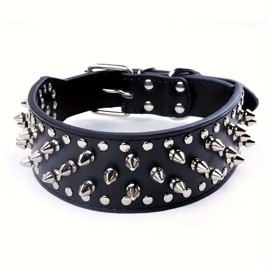 PAXX Spiked PU Leather Dog Collar 5cm