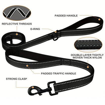 PAXX Reflective Dual Control Dog Lead 120cm